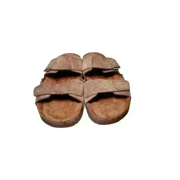 Eastland Caleb brown suede adjustable strap slides - Picture 4 of 9